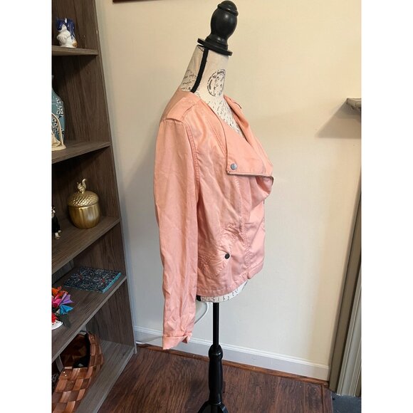 Sanctuary Moto Jacket Lyocell Blush Pink Lightweight Style Zip Up Lightweight L - Picture 2 of 7